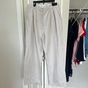 Abercrombie & Fitch Khaki Curve Love Wide Leg Pants